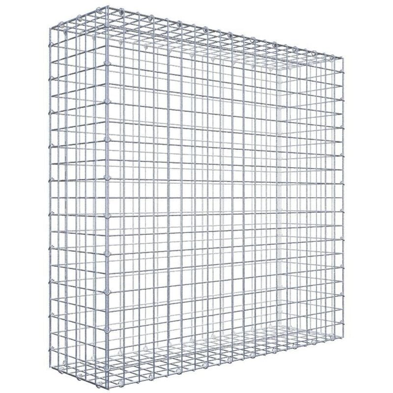 Gabiondeco - Gabion 100 cm x 100 cm x 30 cm (l x h x p). mailles 5 x 5 cm. Fermeture par anneaux en c - Made in Germany
