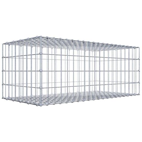 Gabiondeco - Gabion 100 cm x 40 cm x 50 cm (L x H x P). mailles 5 x 10 cm. Fermeture par anneaux en c  - Made in Germany