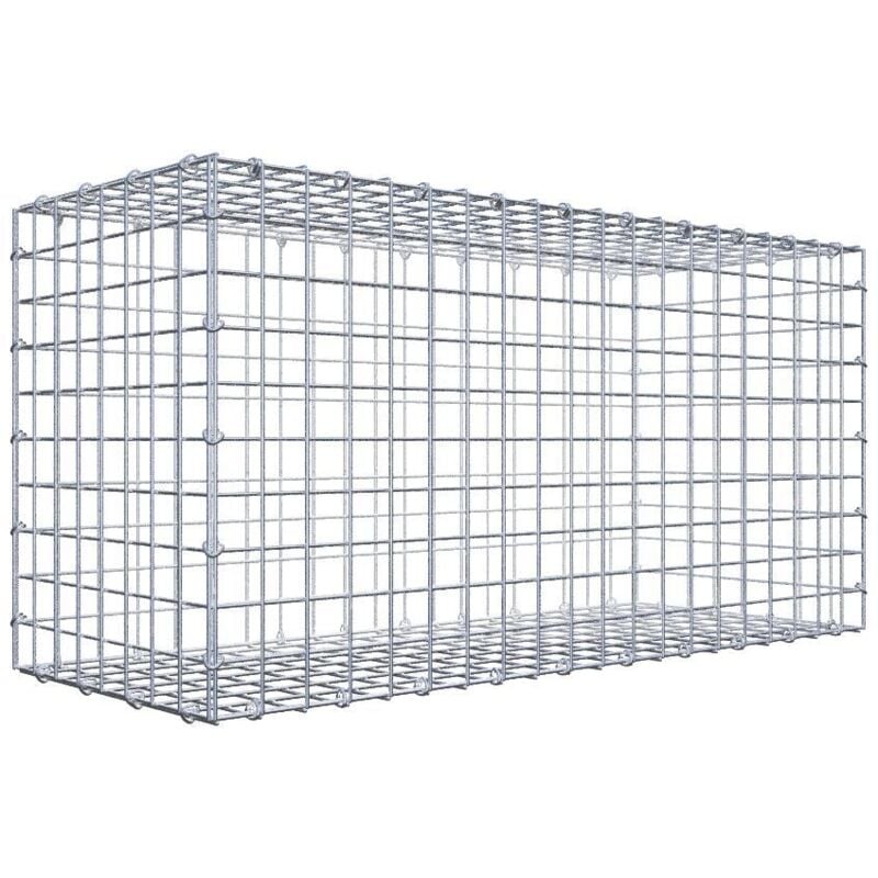 Gabiondeco - Gabion 100 cm x 50 cm x 40 cm (l x h x p). mailles 5 x 5 cm. Fermeture par anneaux en c - Made in Germany