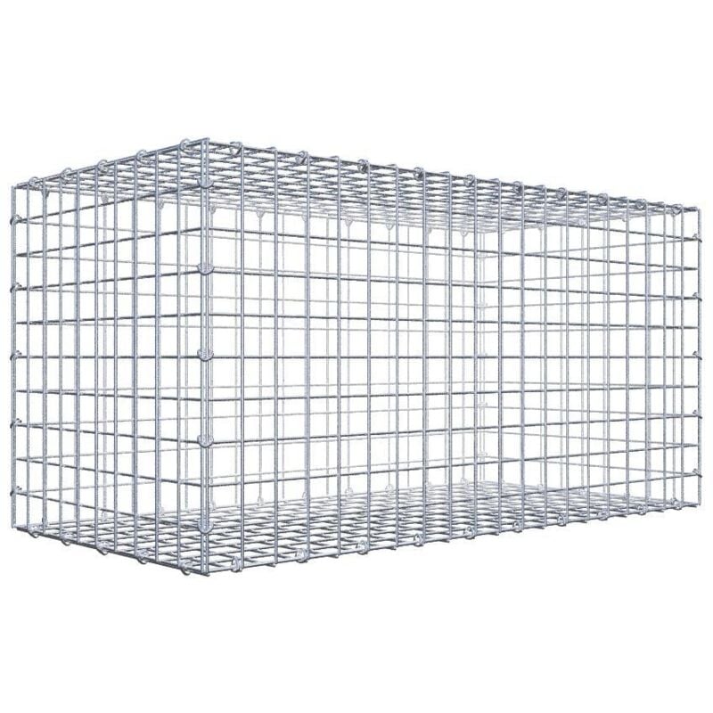 Gabiondeco - Gabion 100 cm x 50 cm x 50 cm (l x h x p). mailles 5 x 5 cm. Fermeture par anneaux en c - Made in Germany