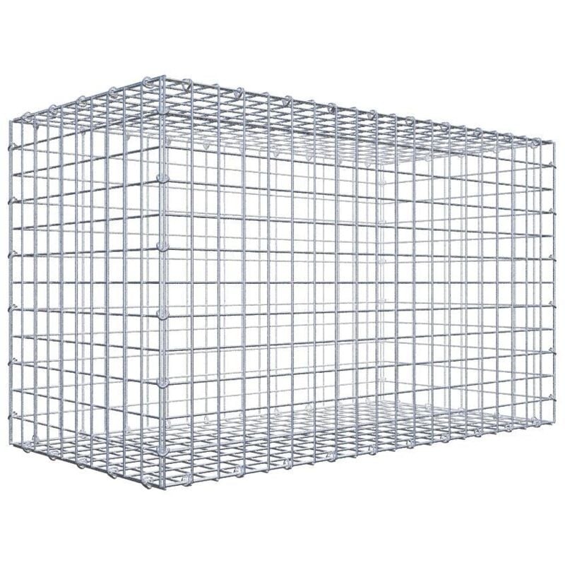 Gabiondeco - Gabion 100 cm x 60 cm x 50 cm (l x h x p). mailles 5 x 5 cm. Fermeture par anneaux en c - Made in Germany