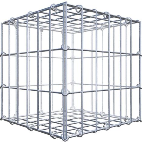Gabiondeco - Gabion 30 cm x 30 cm x 30 cm (L x H x P). mailles 5 x 10 cm. Fermeture par anneaux en c  - Made in Germany