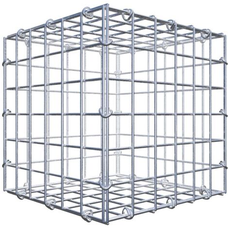 Gabiondeco - Gabion 30 cm x 30 cm x 30 cm (L x H x P). mailles 5 x 5 cm. Fermeture par anneaux en c  - Made in Germany