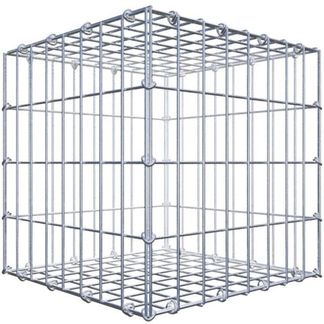 Gabiondeco - Gabion 40 cm x 40 cm x 40 cm (L x H x P). mailles 5 x 10 cm. Fermeture par anneaux en c  - Made in Germany