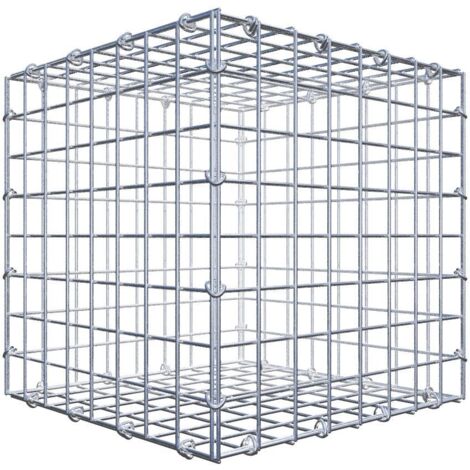 Gabiondeco - Gabion 40 cm x 40 cm x 40 cm (L x H x P). mailles 5 x 5 cm. Fermeture par anneaux en c  - Made in Germany