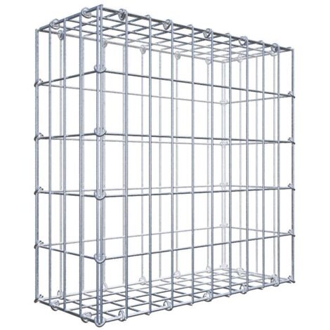 Gabiondeco - Gabion 50 cm x 50 cm x 20 cm (L x H x P). mailles 5 x 10 cm. Fermeture par anneaux en c  - Made in Germany