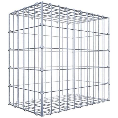 Gabiondeco - Gabion 50 cm x 50 cm x 30 cm (L x H x P). mailles 5 x 10 cm. Fermeture par anneaux en c  - Made in Germany