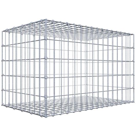 Gabiondeco - Gabion 80 cm x 50 cm x 50 cm (L x H x P). mailles 5 x 10 cm. Fermeture par anneaux en c  - Made in Germany