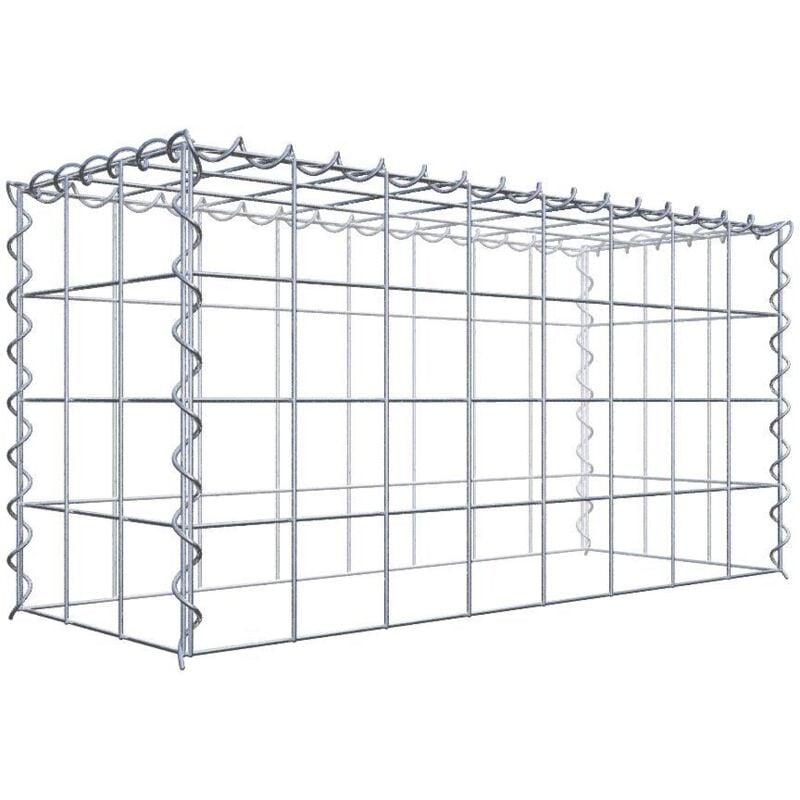 Gabiona - Gabiondeco - Gabion - Element de prolongation en hauteur 80 cm x 40 cm x 30 cm (l x h x p). maille 10 x 10 cm. Spirale. Attention : il
