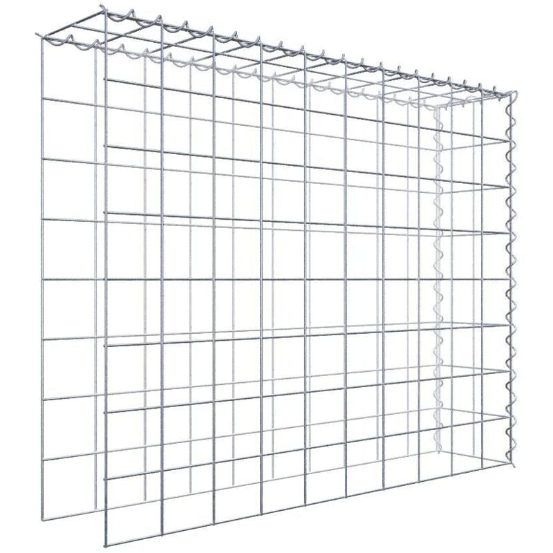 Gabiona - Gabiondeco - Gabion - Element de prolongation en hauteur et en longueur 100 cm x 80 cm x 20 cm (l x h x p). maille 10 x 10 cm. Spirale.