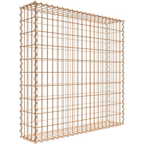 Gabiondeco - Gabion aspect rouille 100 cm x 100 cm x 20 cm (L x H x P). taille des mailles 5 x 10 cm. formation de rouille naturelle en cours - Made in Ger...