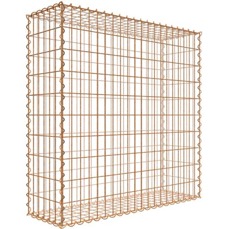 Gabiondeco - Gabion aspect rouille 100 cm x 100 cm x 30 cm (L x H x P). taille des mailles 5 x 10 cm. formation de rouille naturelle en cours - Made in Ger...