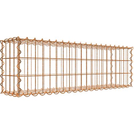 Gabiondeco - Gabion aspect rouille 100 cm x 30 cm x 20 cm (L x H x P). taille des mailles 5 x 10 cm. formation de rouille naturelle en cours - Made in Germany