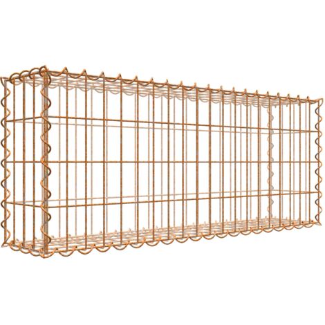 Gabiondeco - Gabion aspect rouille 100 cm x 40 cm x 20 cm (L x H x P). taille des mailles 5 x 10 cm. formation de rouille naturelle en cours - Made in Germany