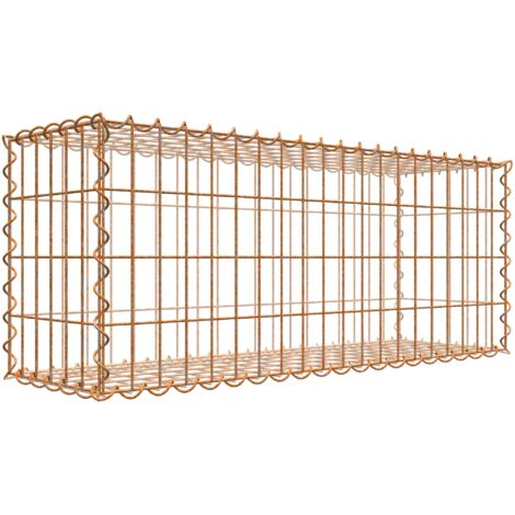 Gabiondeco - Gabion aspect rouille 100 cm x 40 cm x 30 cm (L x H x P). taille des mailles 5 x 10 cm. formation de rouille naturelle en cours - Made in Germany