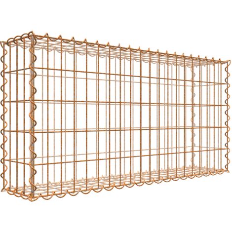 Gabiondeco - Gabion aspect rouille 100 cm x 50 cm x 20 cm (L x H x P). taille des mailles 5 x 10 cm. formation de rouille naturelle en cours - Made in Germany