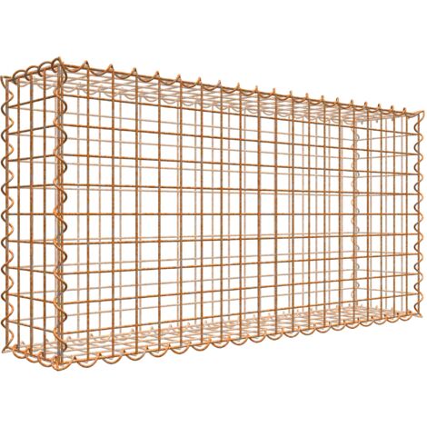 Gabiondeco - Gabion aspect rouille 100 cm x 50 cm x 20 cm (L x H x P). taille des mailles 5 x 5 cm. formation de rouille naturelle en cours - Made in Germany