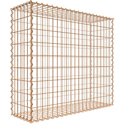 Gabiondeco - Gabion aspect rouille 100 cm x 90 cm x 30 cm (L x H x P). taille des mailles 5 x 10 cm. formation de rouille naturelle en cours - Made in Germany