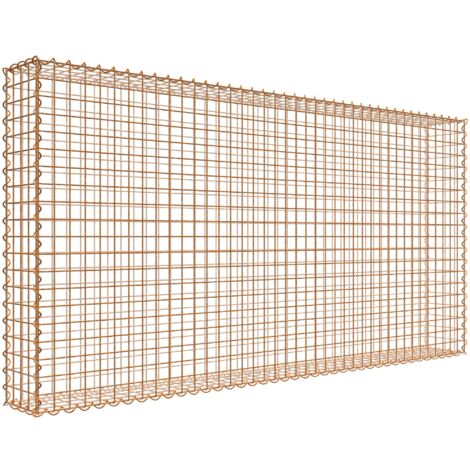 Gabiondeco - Gabion aspect rouille 200 cm x 100 cm x 20 cm (L x H x P). taille des mailles 5 x 5 cm. formation de rouille naturelle en cours - Made in Germany