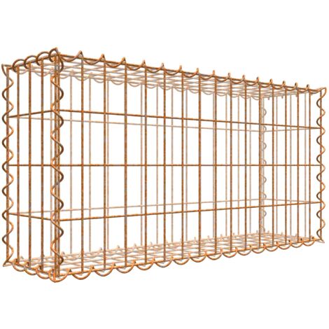 Gabiondeco - Gabion aspect rouille 80 cm x 40 cm x 20 cm (L x H x P). taille des mailles 5 x 10 cm. formation de rouille naturelle en cours - Made in Germany