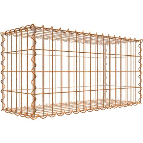 Gabiondeco - Gabion aspect rouille 80 cm x 40 cm x 30 cm (L x H x P). taille des mailles 5 x 10 cm. formation de rouille naturelle en cours - Made in Germany