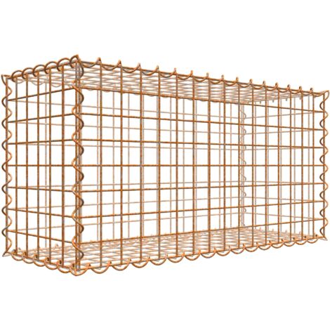 Gabiondeco - Gabion aspect rouille 80 cm x 40 cm x 30 cm (L x H x P). taille des mailles 5 x 5 cm. formation de rouille naturelle en cours - Made in Germany