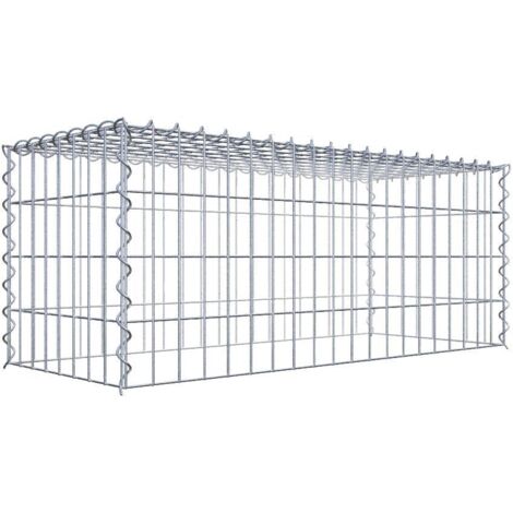 Gabiondeco - Gabion - Element de prolongation en hauteur 100 cm x 40 cm x 40 cm (L x H x P). maille 5 x 10 cm. Spirale. Attention : il manque une grille - Made in Ger...
