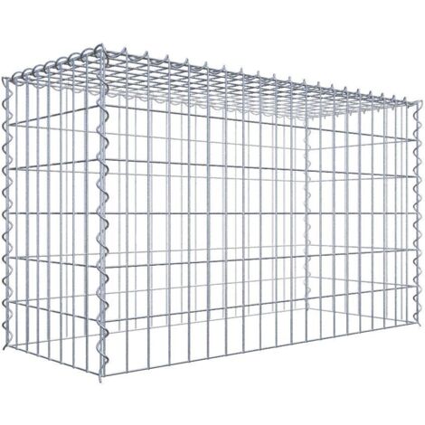 Gabiondeco - Gabion - Element de prolongation en hauteur 100 cm x 60 cm x 40 cm (L x H x P). maille 5 x 10 cm. Spirale. Attention : il manque une grille - Made in Ger...
