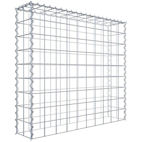 Gabiondeco - Gabion - Element de prolongation en hauteur 100 cm x 90 cm x 20 cm (L x H x P). maille 10 x 10 cm. Spirale. Attention : il manque une grille - Made in Ge...
