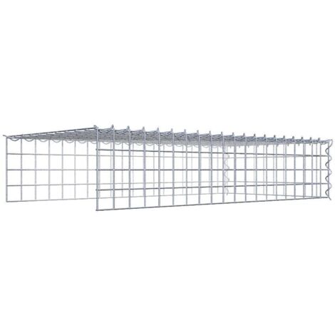 Gabiondeco - Gabion - Element de prolongation en hauteur et en longueur 100 cm x 20 cm x 50 cm (L x H x P). maille 5 x 5 cm. Spirale. Attention il manque deux grill...