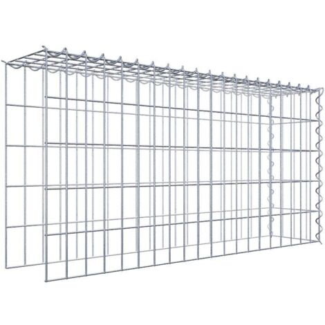 Gabiondeco - Gabion - Element de prolongation en hauteur et en longueur 100 cm x 50 cm x 20 cm (L x H x P). maille 5 x 10 cm. Spirale. Attention  il manque deux gril...