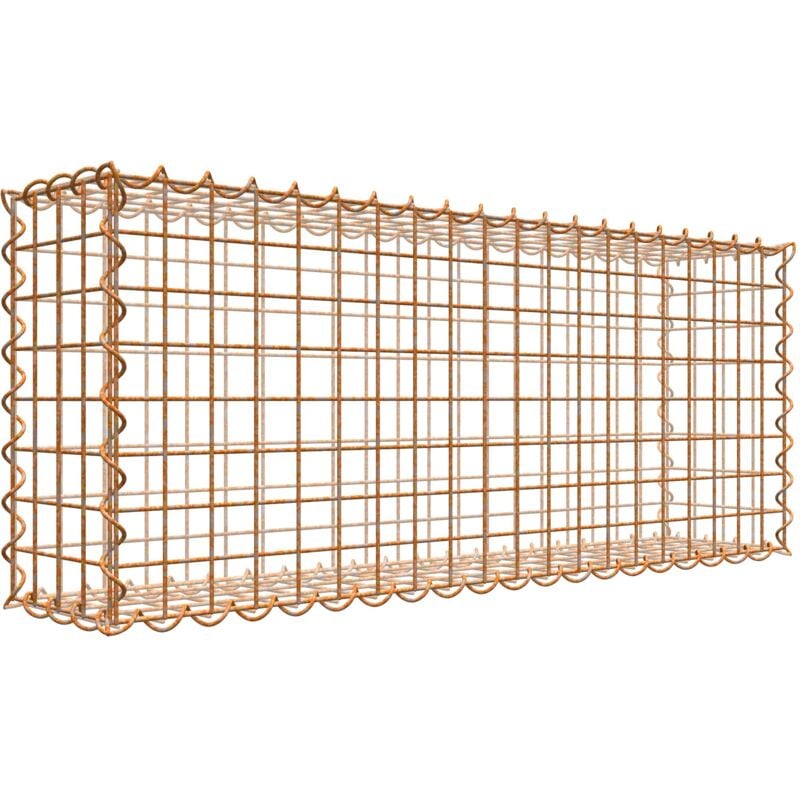 Gabiondeco - Gabion aspect rouille 100 cm x 40 cm x 20 cm (L x H x P). taille des mailles 5 x 5 cm. formation de rouille naturelle en cours - Made in