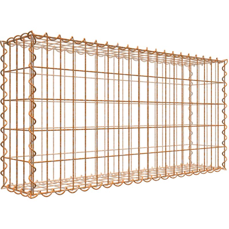 Gabiondeco - Gabion aspect rouille 100 cm x 50 cm x 20 cm (l x h x p). taille des mailles 5 x 10 cm. formation de rouille naturelle en cours - Made