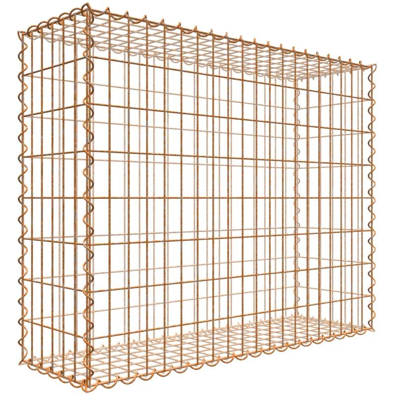 Gabiondeco - Gabion aspect rouille 100 cm x 80 cm x 30 cm (l x h x p). taille des mailles 5 x 10 cm. formation de rouille naturelle en cours - Made