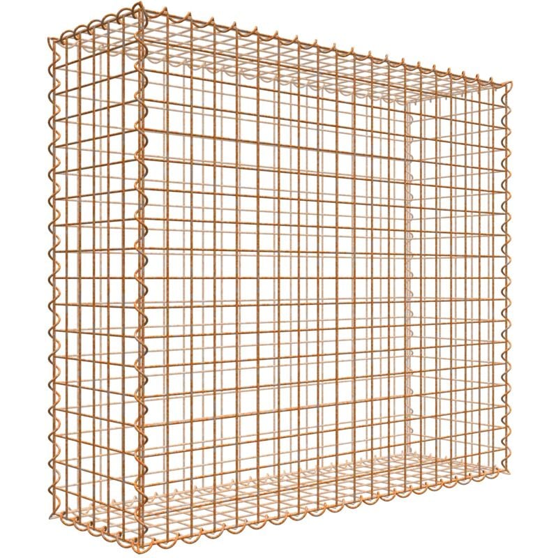 Gabiondeco - Gabion aspect rouille 100 cm x 90 cm x 30 cm (l x h x p). taille des mailles 5 x 5 cm. formation de rouille naturelle en cours - Made in