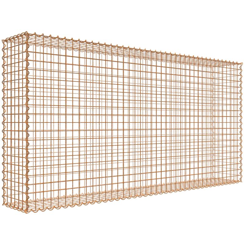 Gabiondeco - Gabion aspect rouille 200 cm x 100 cm x 30 cm (l x h x p). taille des mailles 5 x 5 cm. formation de rouille naturelle en cours - Made