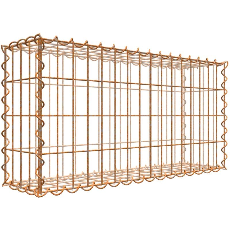 Gabiona - Gabiondeco - Gabion aspect rouille 80 cm x 40 cm x 20 cm (l x h x p). taille des mailles 5 x 10 cm. formation de rouille naturelle en cours
