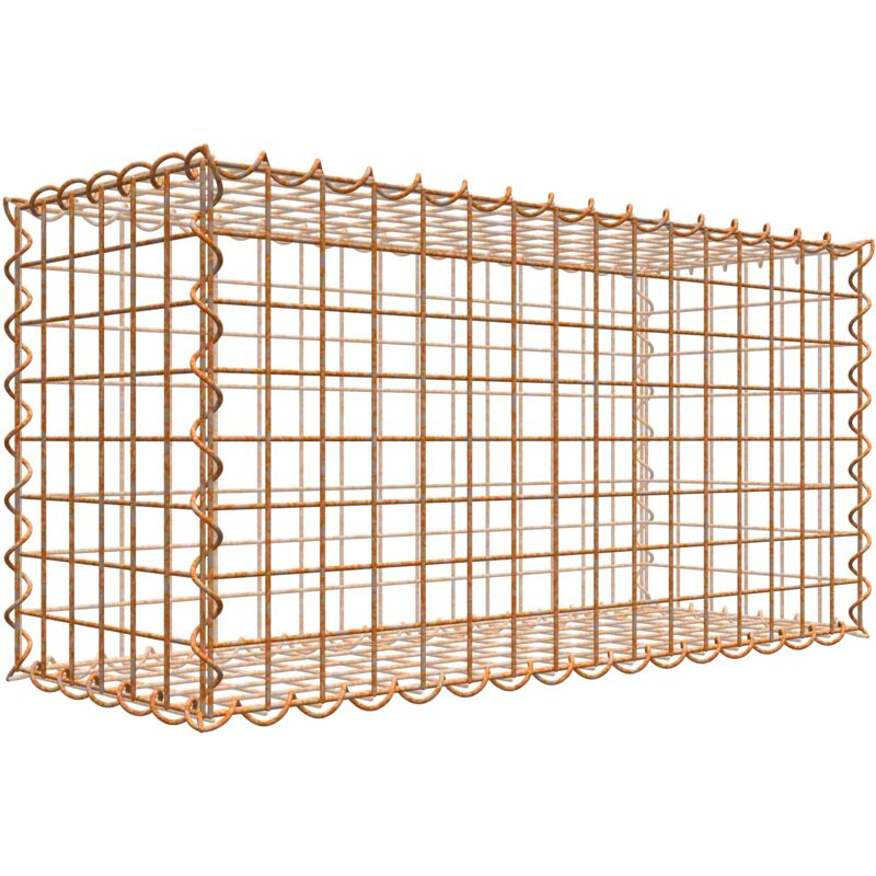 Gabiondeco - Gabion aspect rouille 80 cm x 40 cm x 30 cm (l x h x p). taille des mailles 5 x 5 cm. formation de rouille naturelle en cours - Made in