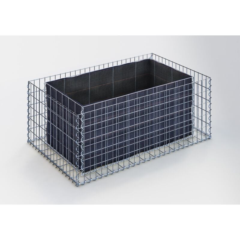 Gabiona - Gabiondeco - Jardinière en Gabion. 130 cm x 50 cm x 80 cm (l x h x p). taille des mailles 5 x 10 cm. Épaisseur des parois 10 cm - Made in