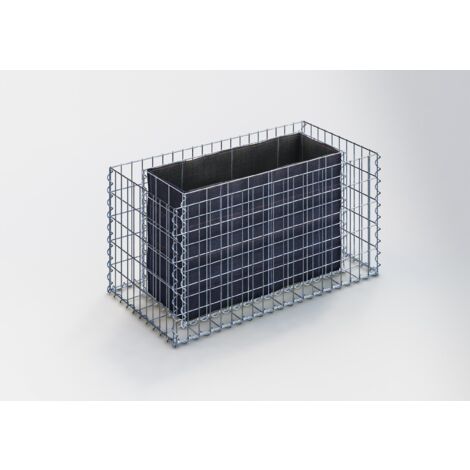 Gabiondeco - Jardinière en Gabion. 100 cm x 50 cm x 50 cm (L x H x P). taille des mailles 5 x 10 cm. Épaisseur des parois 10 cm - Made in Germany