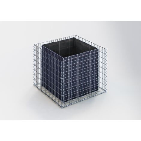 Gabiondeco - Jardinière en Gabion. 100 cm x 80 cm x 100 cm (L x H x P). taille des mailles 5 x 10 cm. Épaisseur des parois 10 cm - Made in Ger...