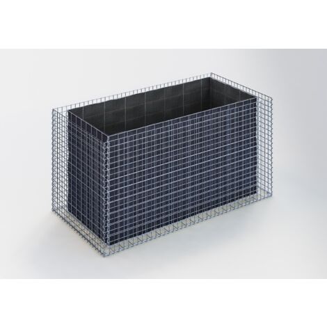 Gabiondeco - Jardinière en Gabion. 200 cm x 100 cm x 100 cm (L x H x P). taille des mailles 5 x 5 cm. Épaisseur des parois 10 cm - Made in Ger...
