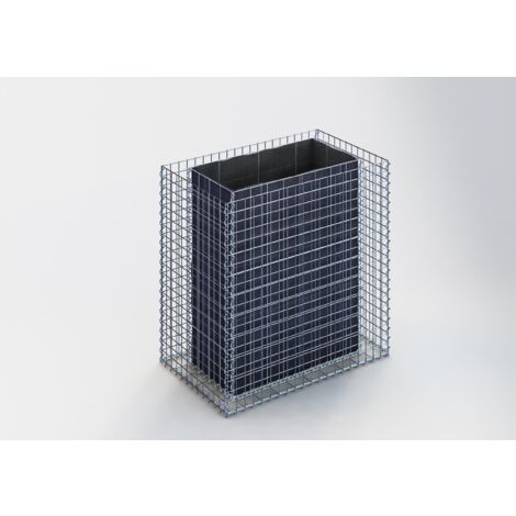 Gabiondeco -Jardinière Gabion. 100 cm x 100 cm x 60 cm (L x H x P). taille des mailles 5 x 5 cm. Épaisseur des parois 10 cm - Made in Germany