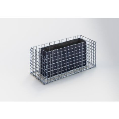 Gabiondeco - Jardinière Gabion. 100 cm x 40 cm x 40 cm (L x H x P). taille des mailles 5 x 5 cm. Épaisseur des parois 10 cm - Made in Germany