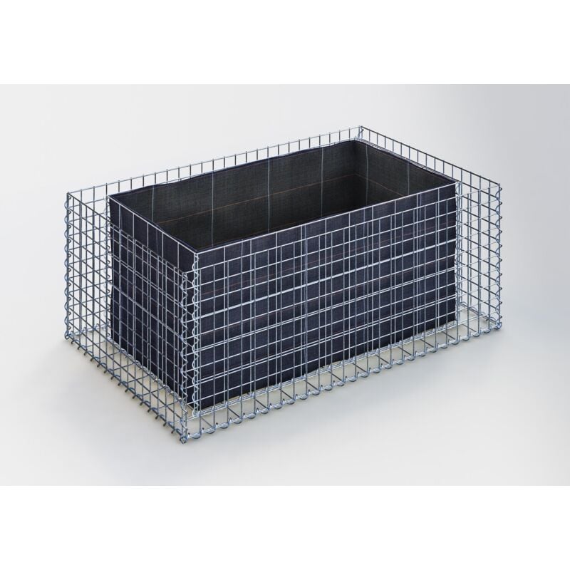 Gabiona - Gabiondeco - Jardinière Gabion. 130 cm x 50 cm x 80 cm (l x h x p). taille des mailles 5 x 5 cm. Épaisseur des parois 10 cm - Made in