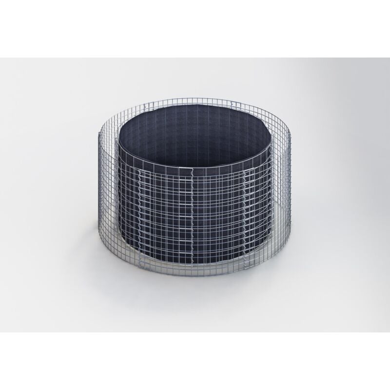 Gabiondeco - Jardinière ronde Gabion. diamètre extà©rieur 172 cm. hauteur 80 cm. mailles 5 x 10 cm. Épaisseur 15 cm - Made in Germany