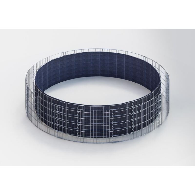 Gabiondeco - Jardinière ronde diamètre extérieur 292 cm. hauteur 50 cm. mailles 5 x 10 cm. Épaisseur 15 cm - Made in Germany