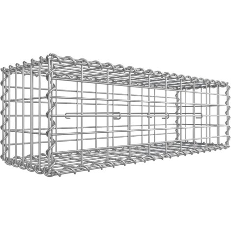 Gabione 100 x 30 x 30cm für Stützmauern Gartenzaun Gabionenwand Mauer Säule verzinkt GGB133