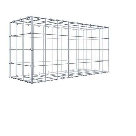 Gabione 80 cm x 40 cm x 30 cm (L x H x T), Maschenweite 10 cm x 10 cm, C-Ring