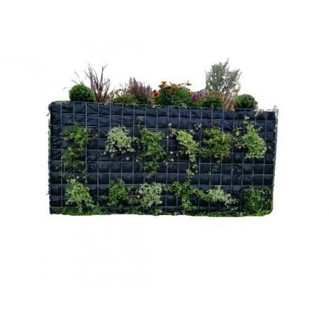Gabione begrünt 100 cm x 60 cm x 50 cm (L x H x T)